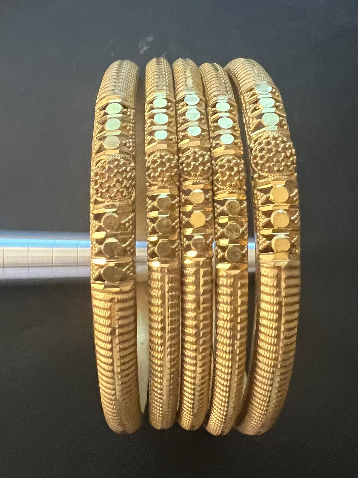 5 Pieces Bangle Bracelet Set 2.12” Extra Large Size Pakistani Style