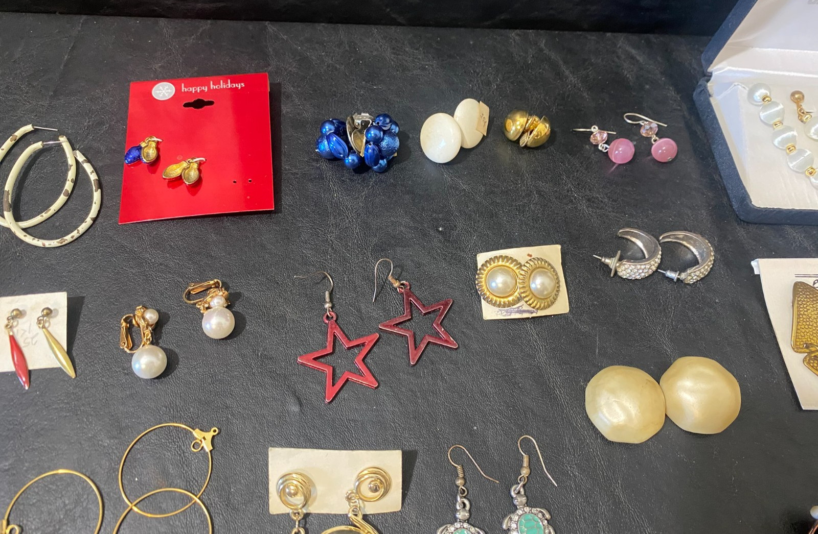 huge lot 125+ pairs earrings earring collection dangle stud hoop clip estate +