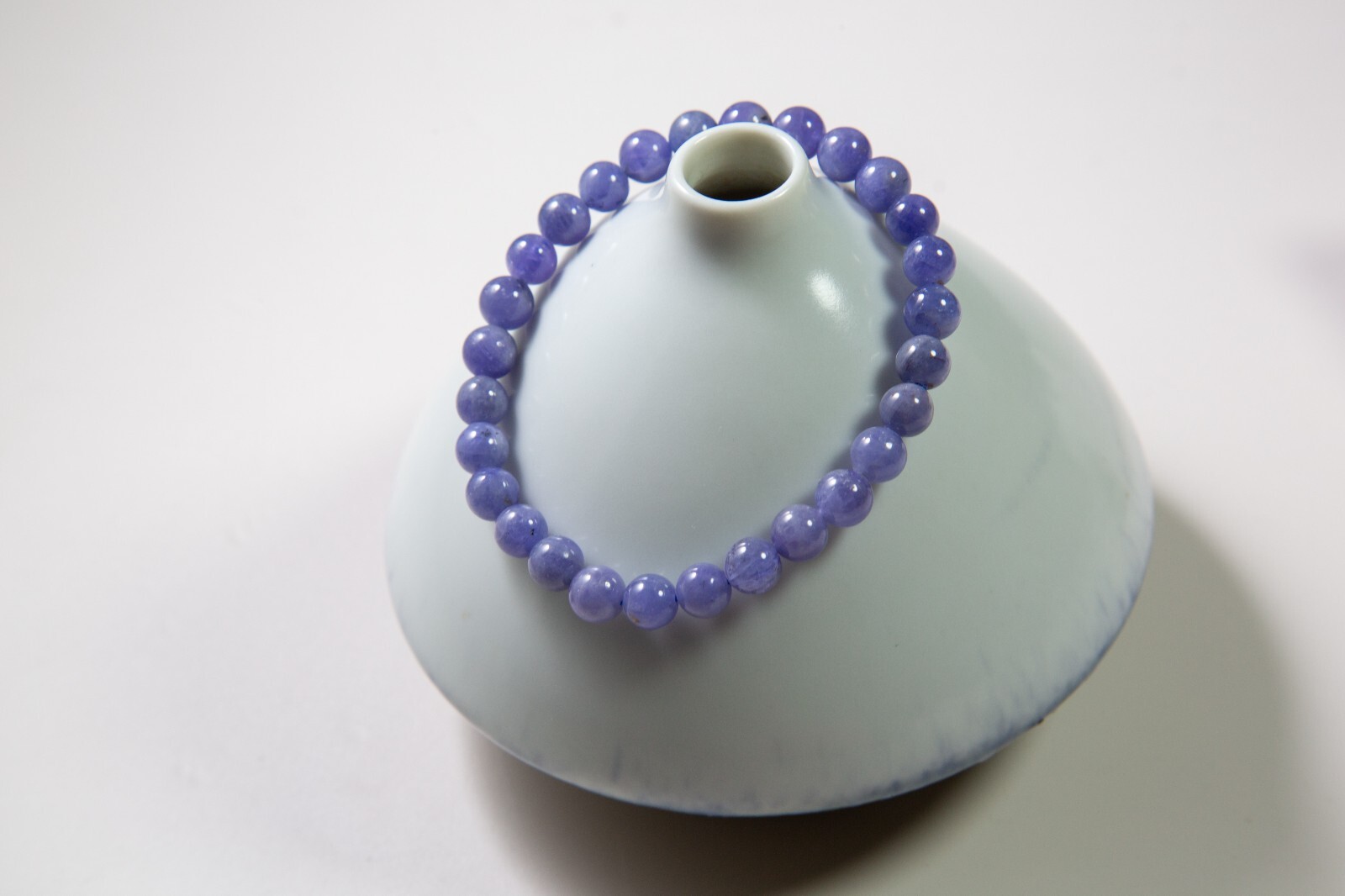 6.8mm Natural Blue Purple Tanzanite Beaded Bracelet | 坦桑石手串