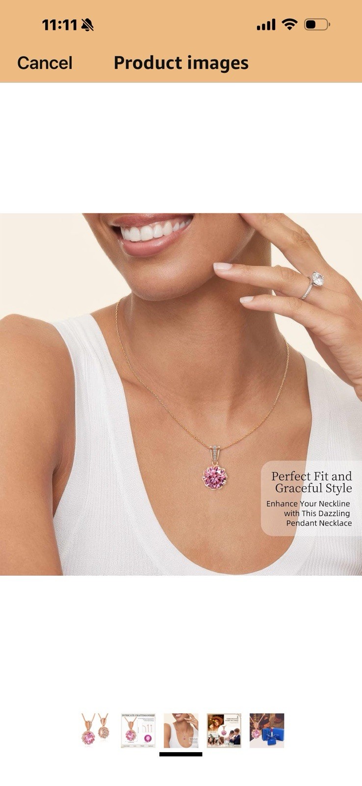 CeaKIev 6.0Carat (12.0mm) Round Cubic Zirconia Pendant Necklace 41 Accent CZs