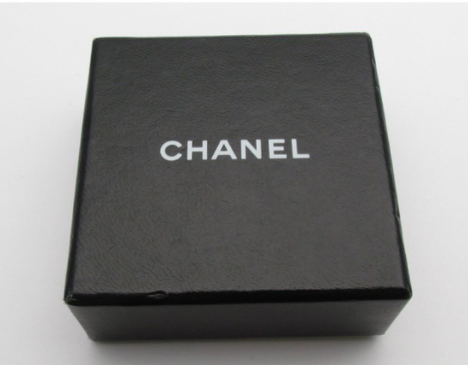 CHANEL 02A Clip On Earrings Cream Square CC Logo Vintage Made in France with Box