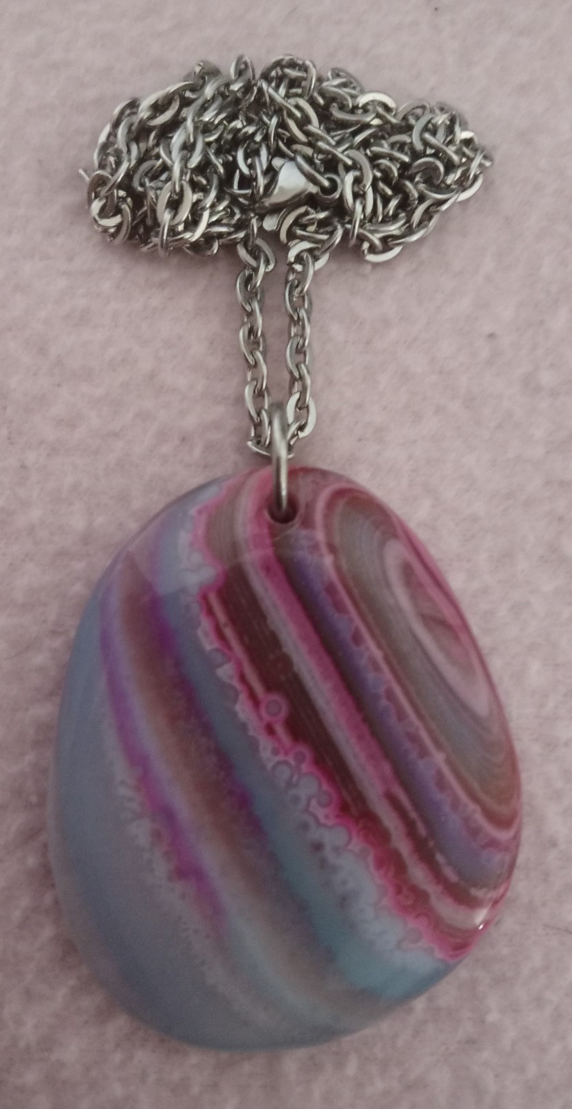 Color enhanced Multi colored stone pendant with 18 inch chain