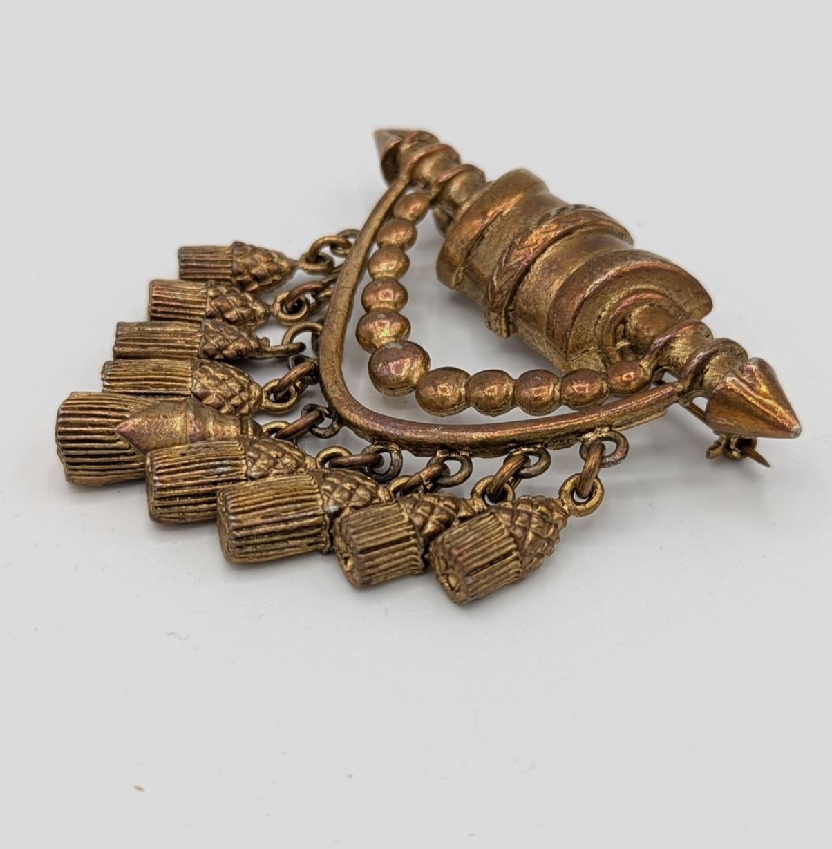 1990s French Gold Tassels Brooch From the French Opera House in Paris