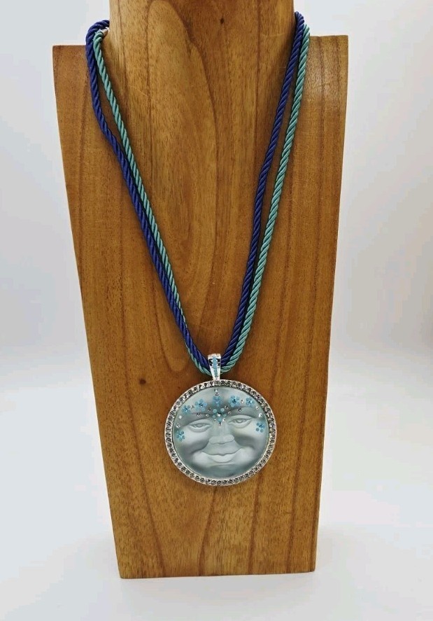 Kirks Folly Flower Moon Fold Over Pendant Necklace Set 2pc Lot One of a kind