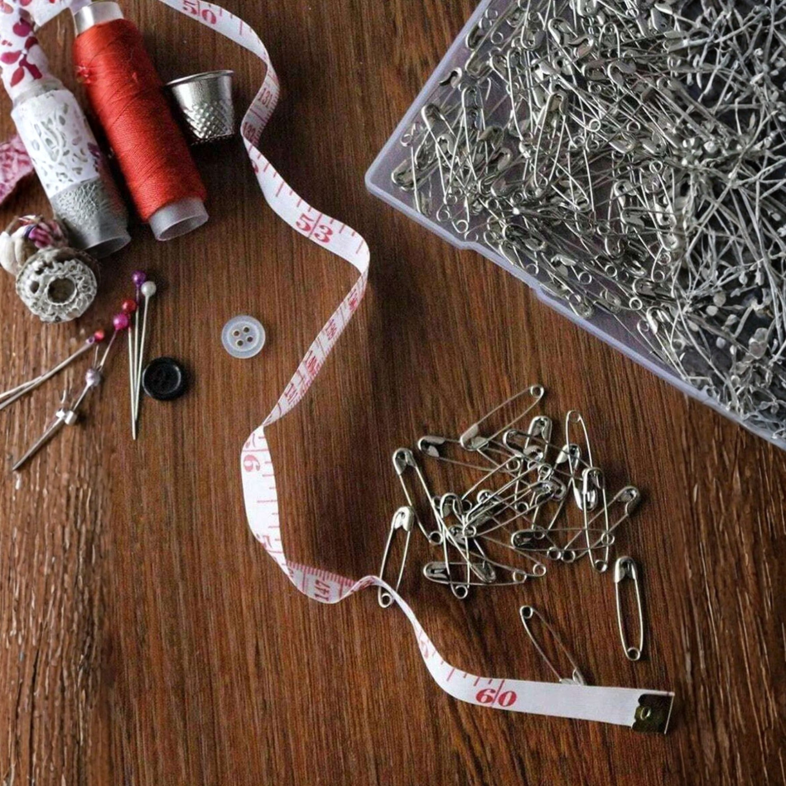 100PCS Safety Pins Assorted Sizes Heavy Duty Rust-Proof Large Brooch For Clothes