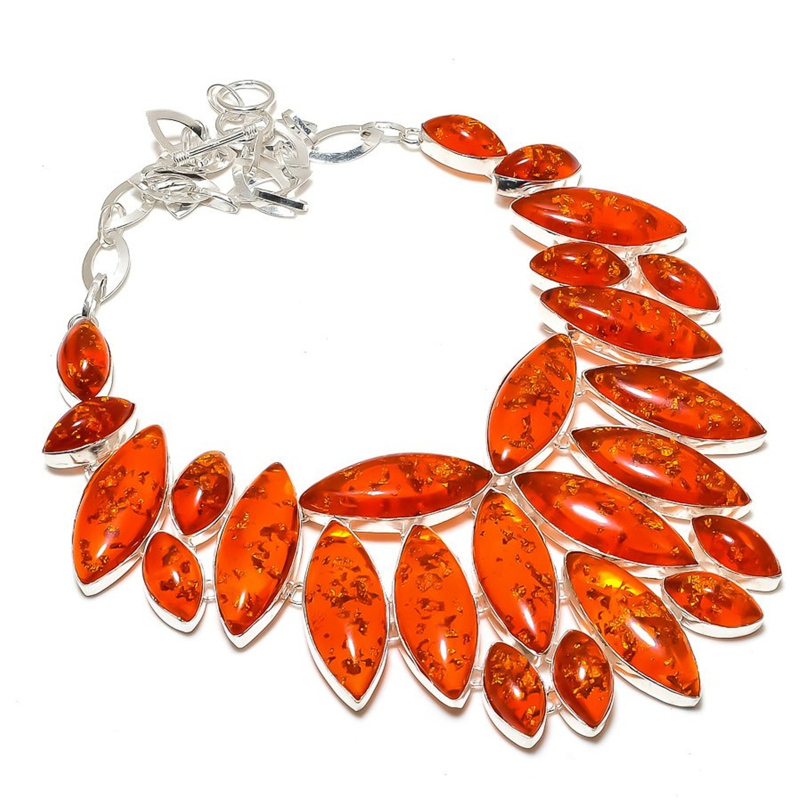 Yellow Amber Marquise Shape Gemstone Fashion Ethnic Jewelry Necklace 18″ SR 7370