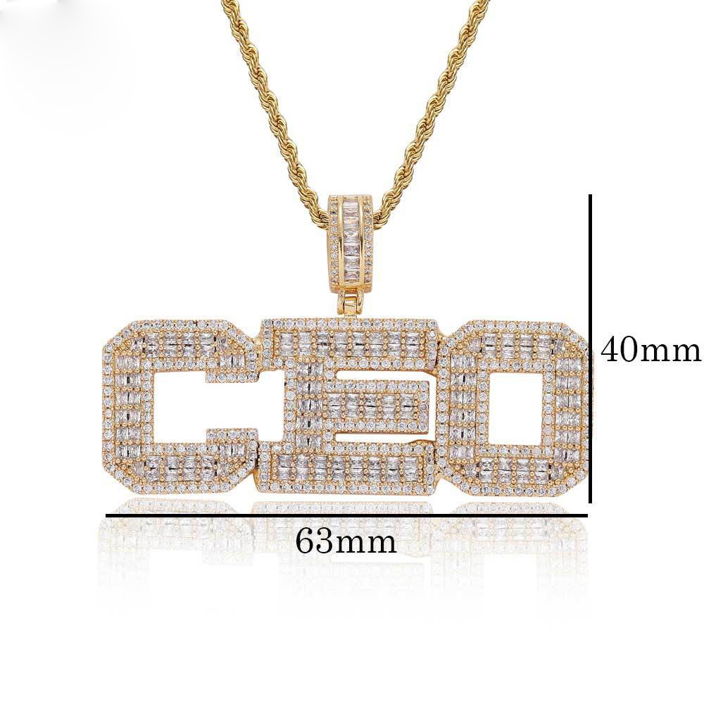 Custom A-Z Name Letters Pendant Necklace 5A Zircons 18K Gold Plated Jewelry Gift