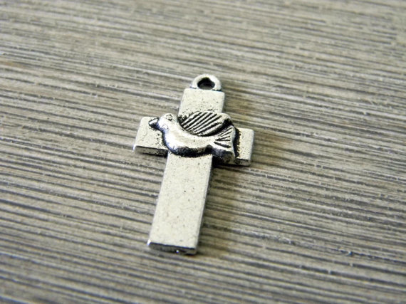 925 STERLING silver 18″ chain necklace CROSS DAINTY PRAY peace pendant FREE BOX