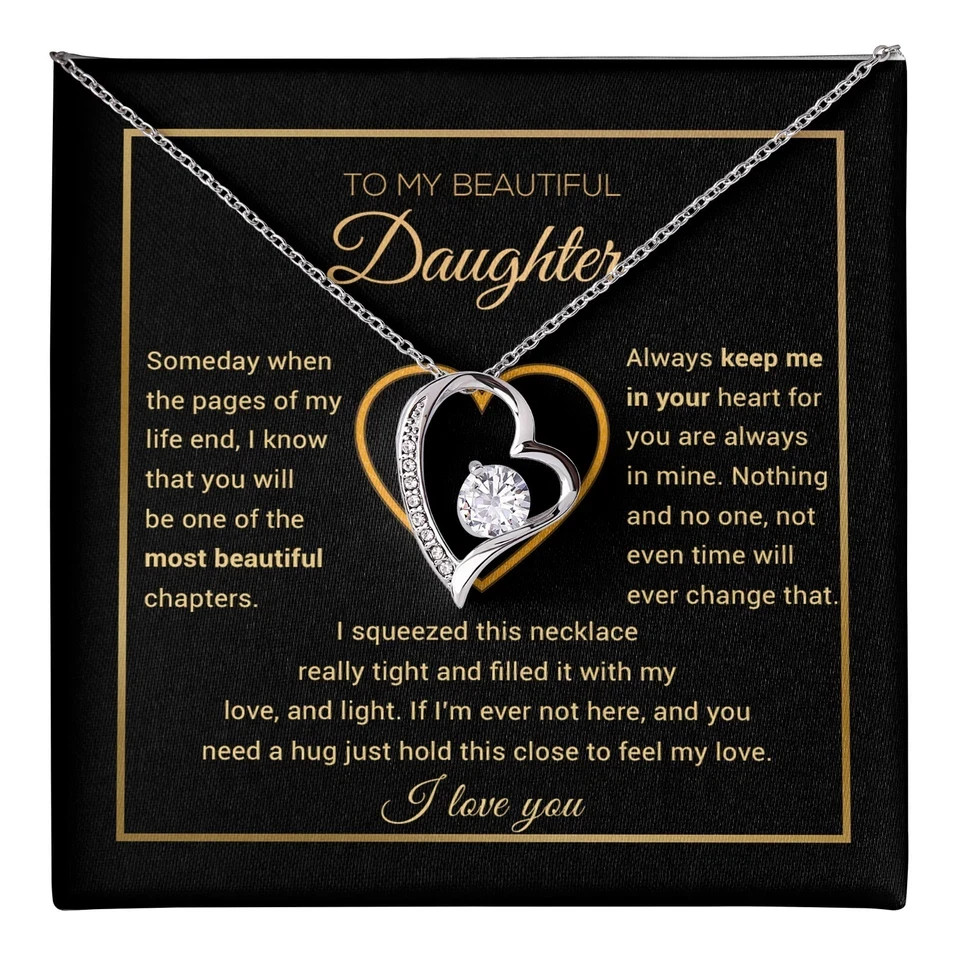 To My Daughter Necklace Birthday, Graduation, Valentine Gift from Dad,Father Gif