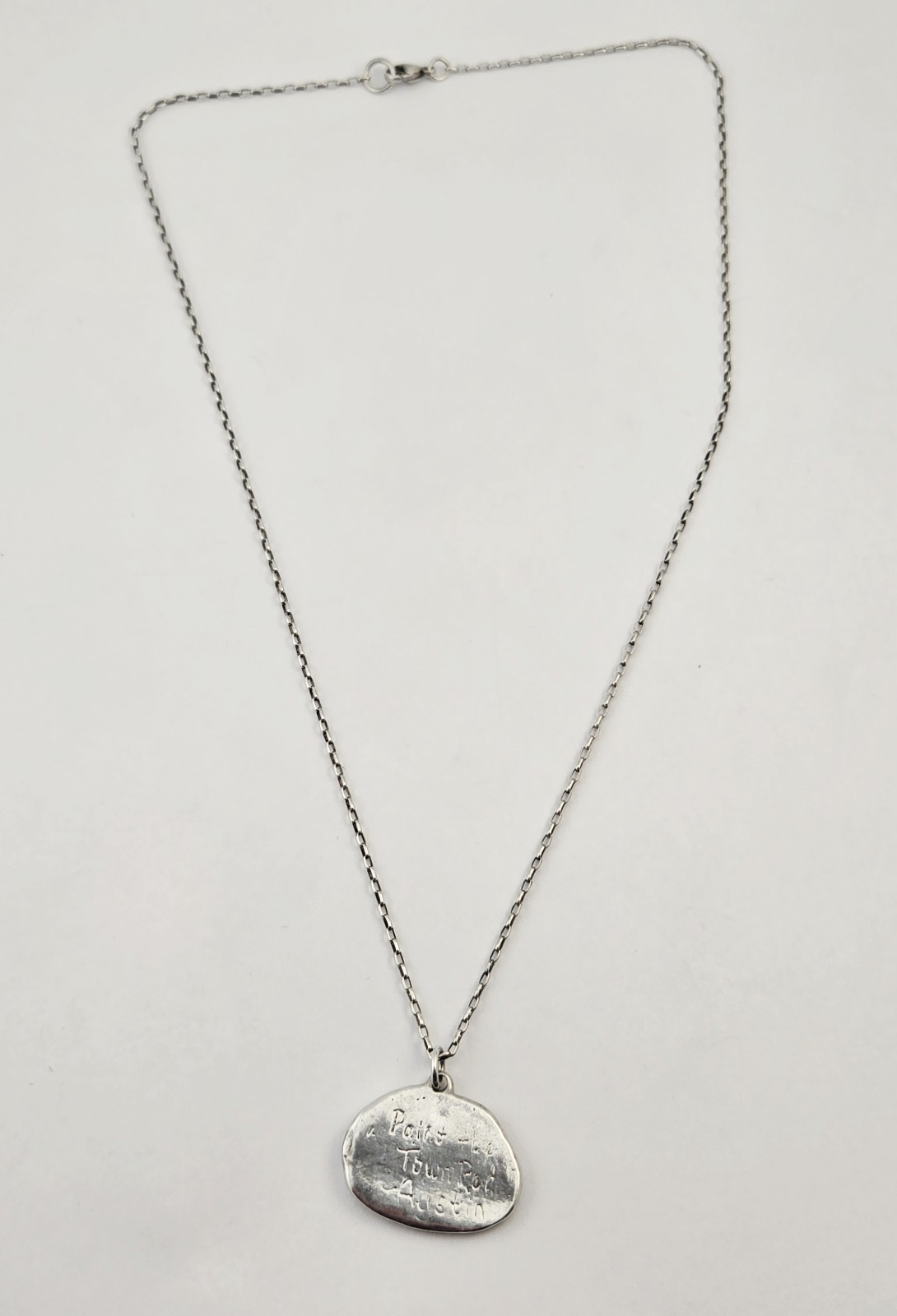 Vintage Austin TX Skyline Handmade Sterling Silver Pendant Necklace 18″ – 12.0g