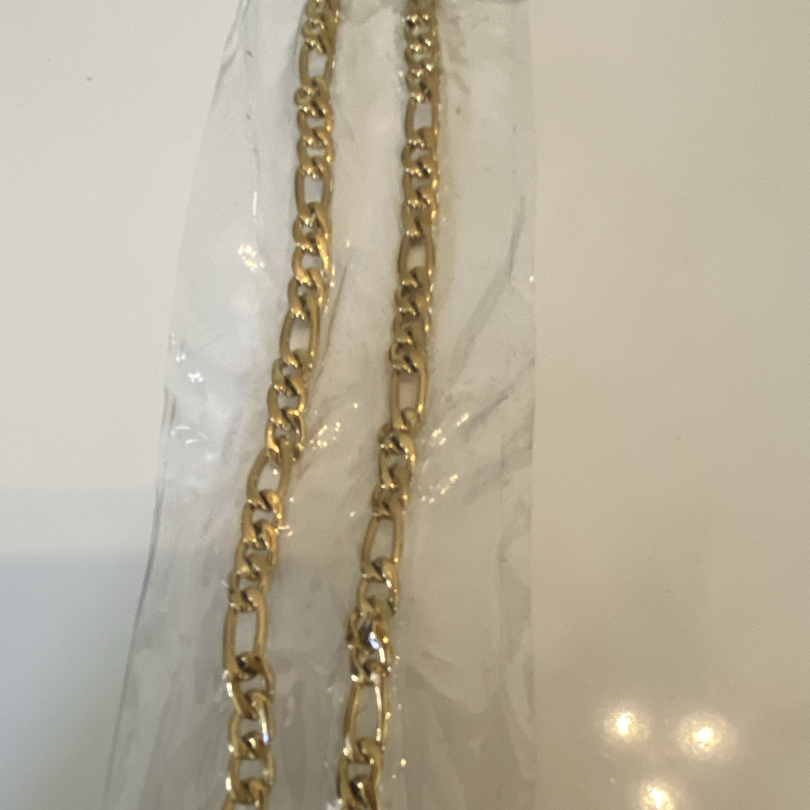 CAPTAINSTEEL Gold Tone Cross Pendant Necklace Curb Link Chain 18-24 in No Stone