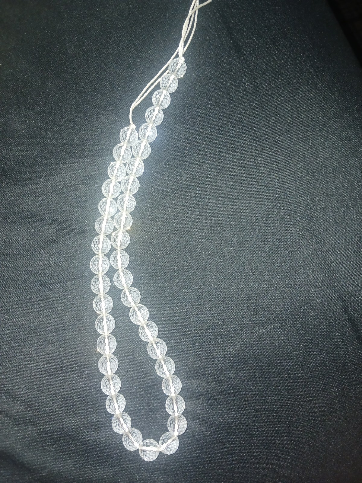 Clear Heavy Crystal Strand Of Beads. 40 Beads