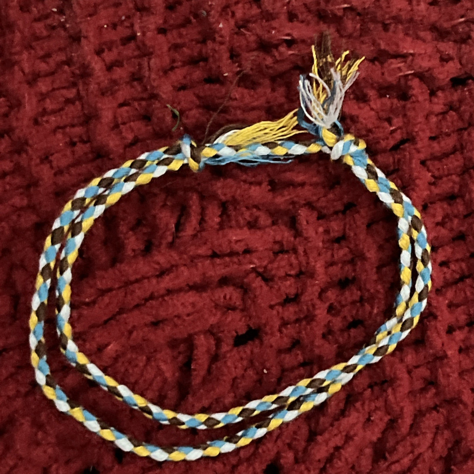 NEW BOHO BRAIDED THREAD FRIENDSHIP BRACELET ADJUSTABLE YELLOW TEAL BROWN WHITE