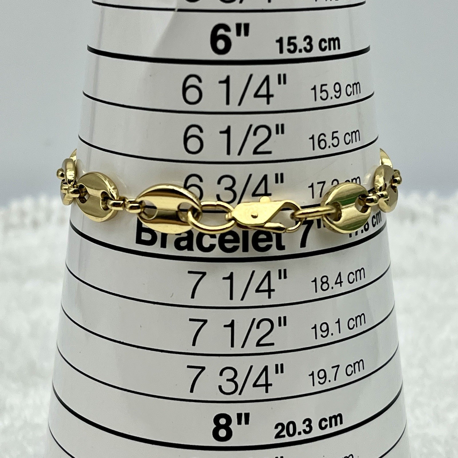 Mariner Link Bracelet Gold Tone Anchor Chain Fits 6.75″ Wrist