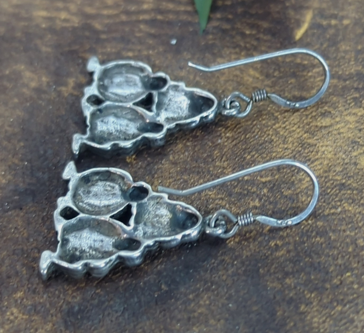 925 Sterling Silver Three Wise Monkeys Dangle Earrings 1-3/8″H x 3/4″W 5.5g VTG