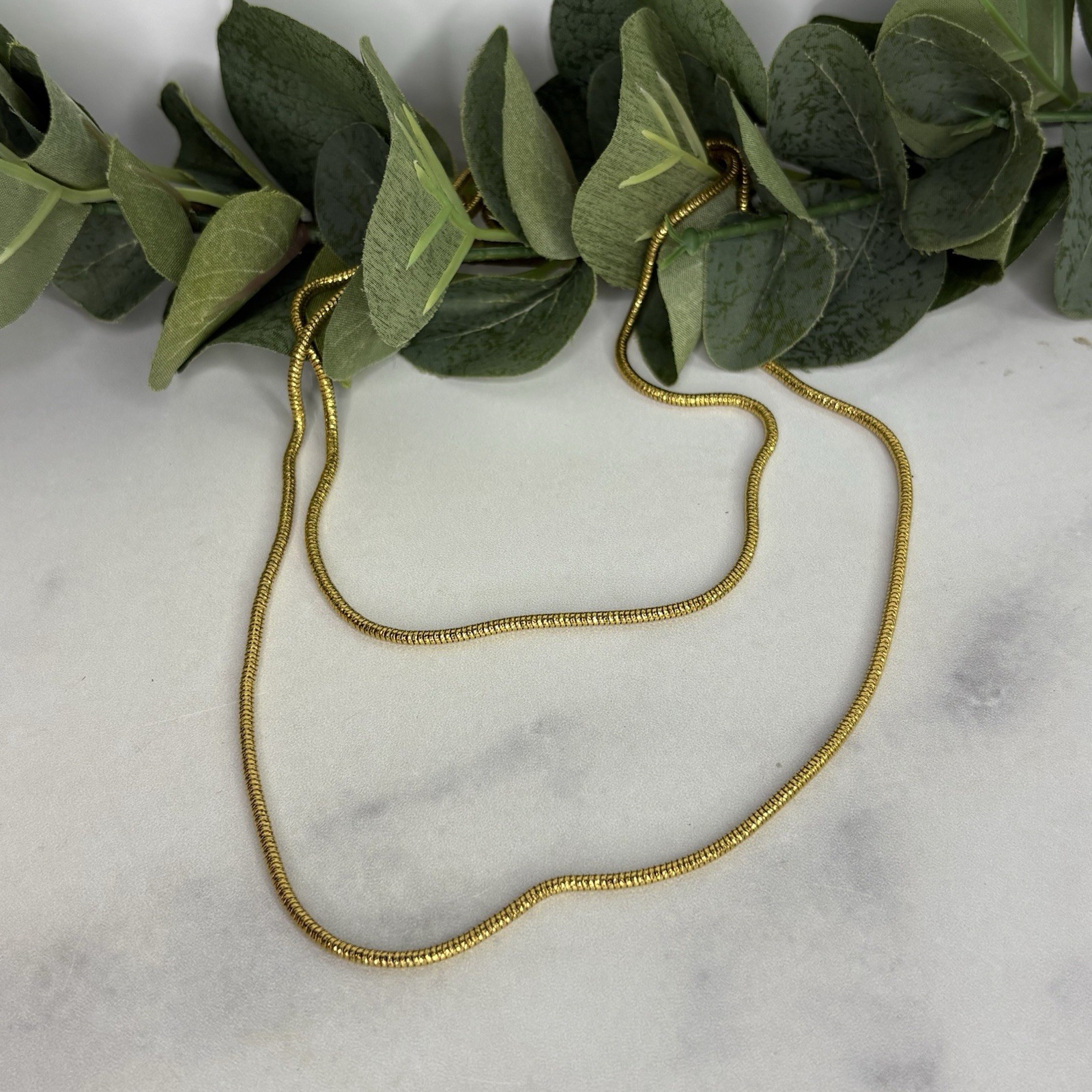 Bronze Milor Italy 36” Yellow Gold Plate Snake Chain Necklace Long