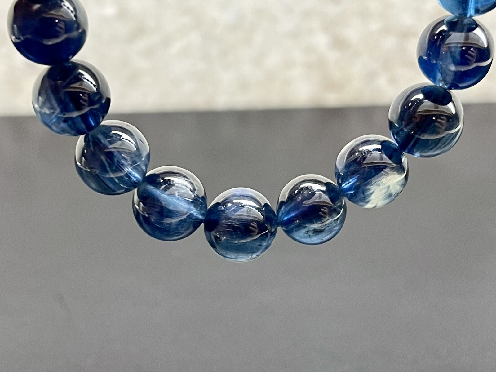 Rare Top Quality Icy Blue Kyanite Beads Bracelet 9.3mm