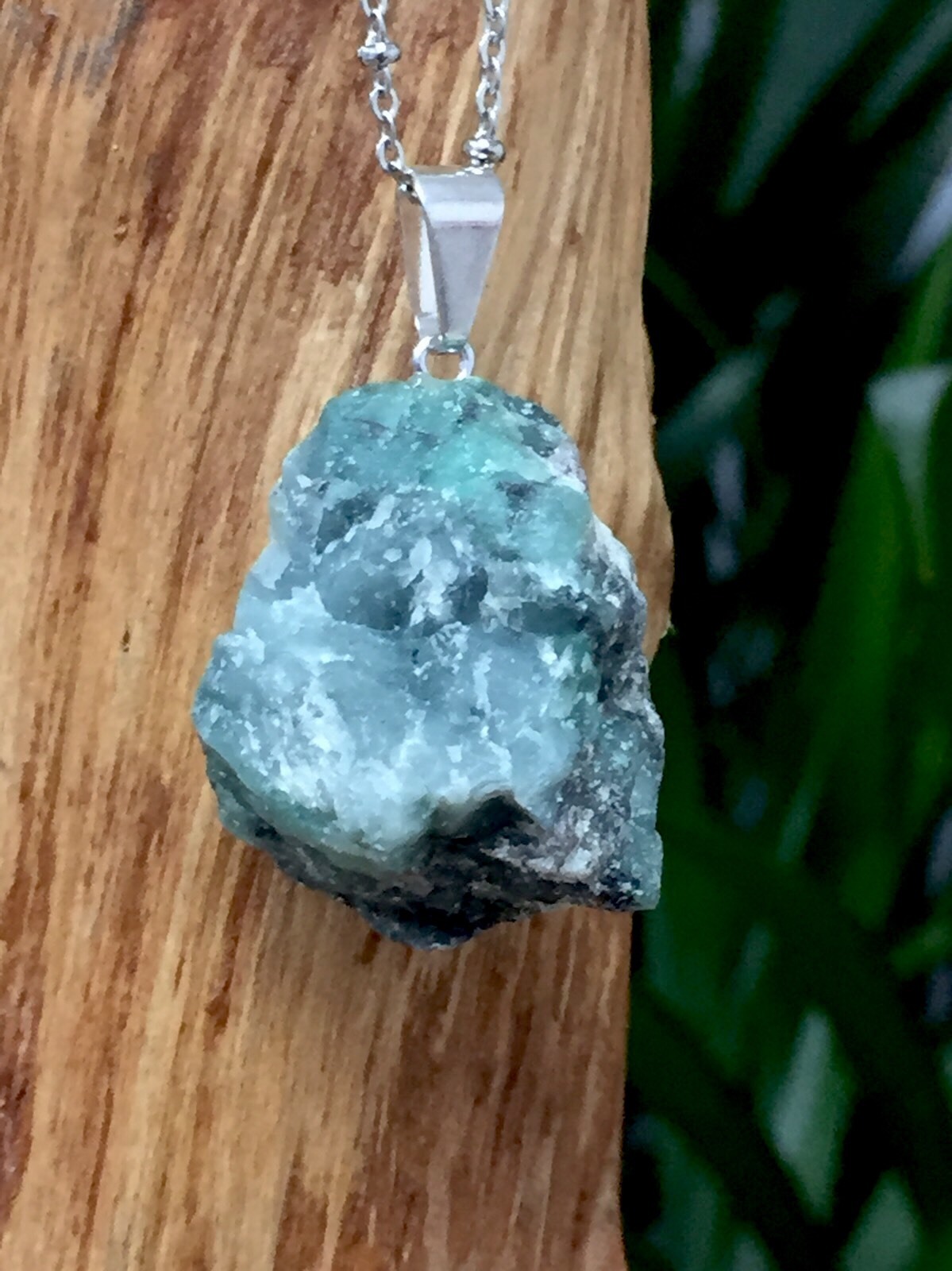 Rough Emerald Pendant Emerald Crystal Quartz Gemstone Specimen Reiki Chakra.