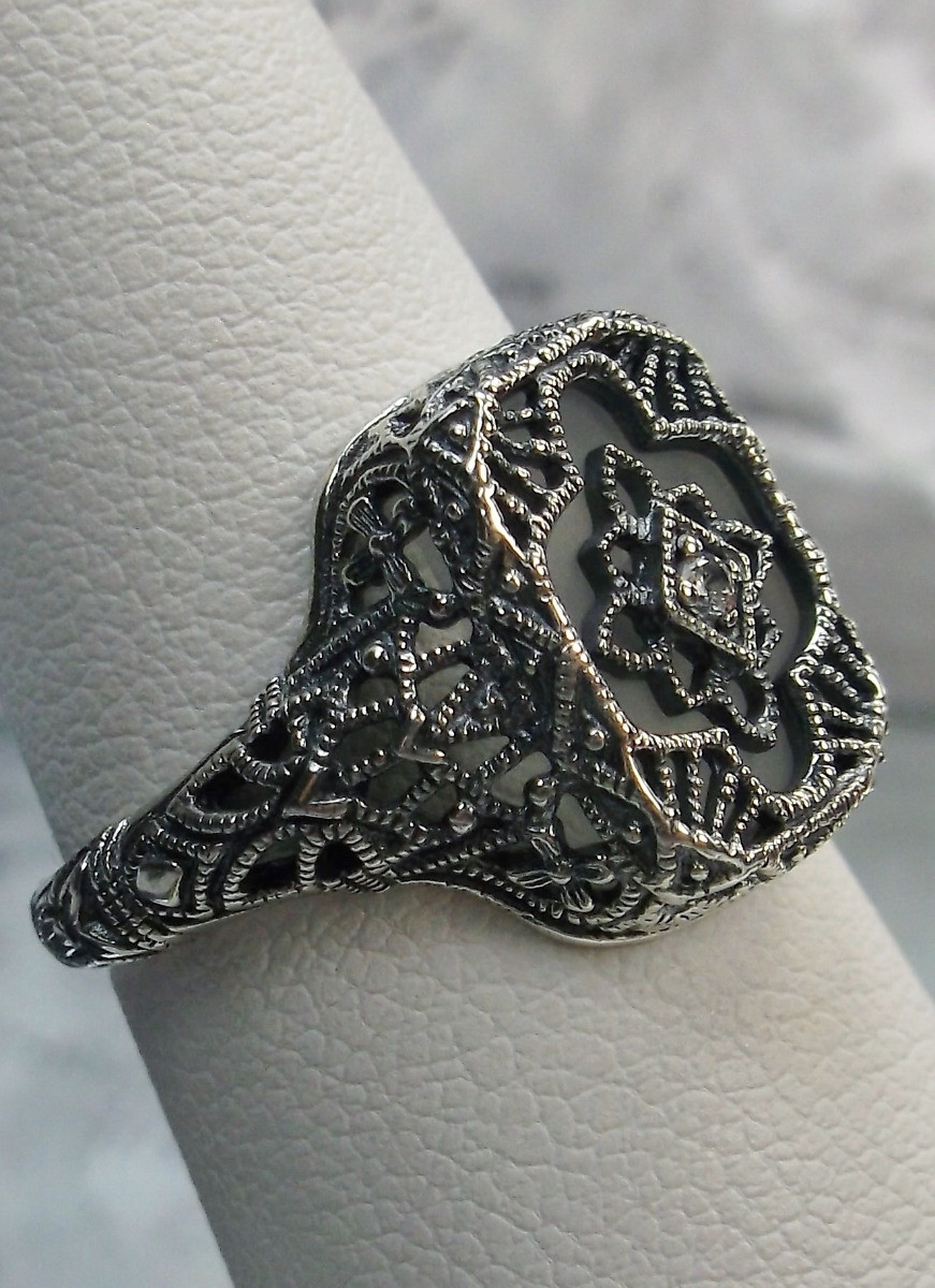 Camphor Glass Ring Sterling Silver Art Deco 1930’s Jewelry (Made To Order)#204