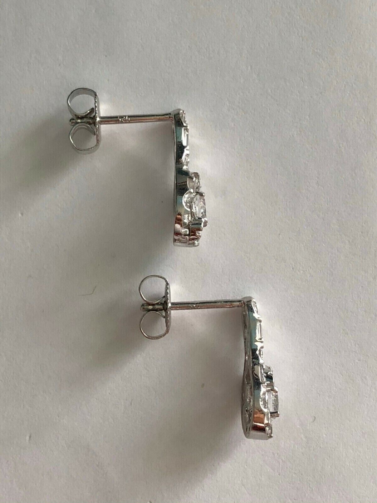 1.50Ct Round Cut Simulated Diamond Vintage Drop Earring In 14k White Gold Plated