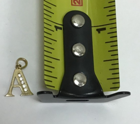 (MA3) Ladies 10k Yellow Gold .04 Grams CZ “Letter A” Pendant/Charm 1/2″