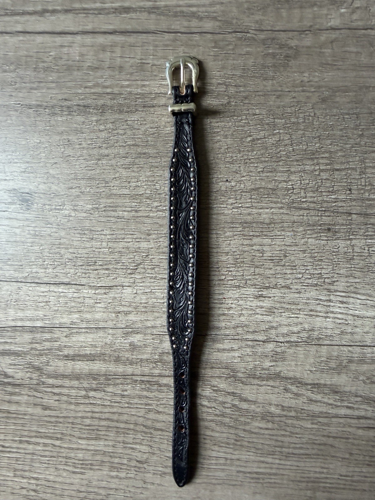 Brighton Sierra Bandit Bracelet Jf0143 Black Leather Silver Plated