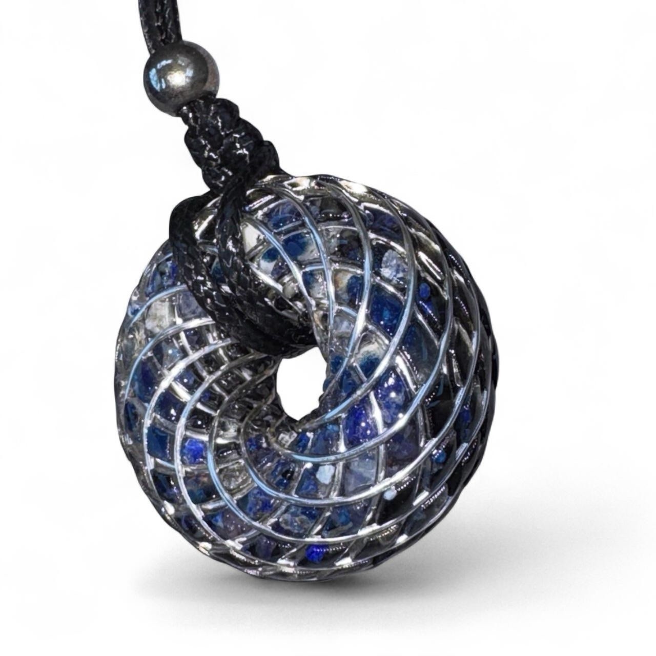 iPyramids iTorus Blue Spiral Torus Active Coil Necklace Field Generator Crystal