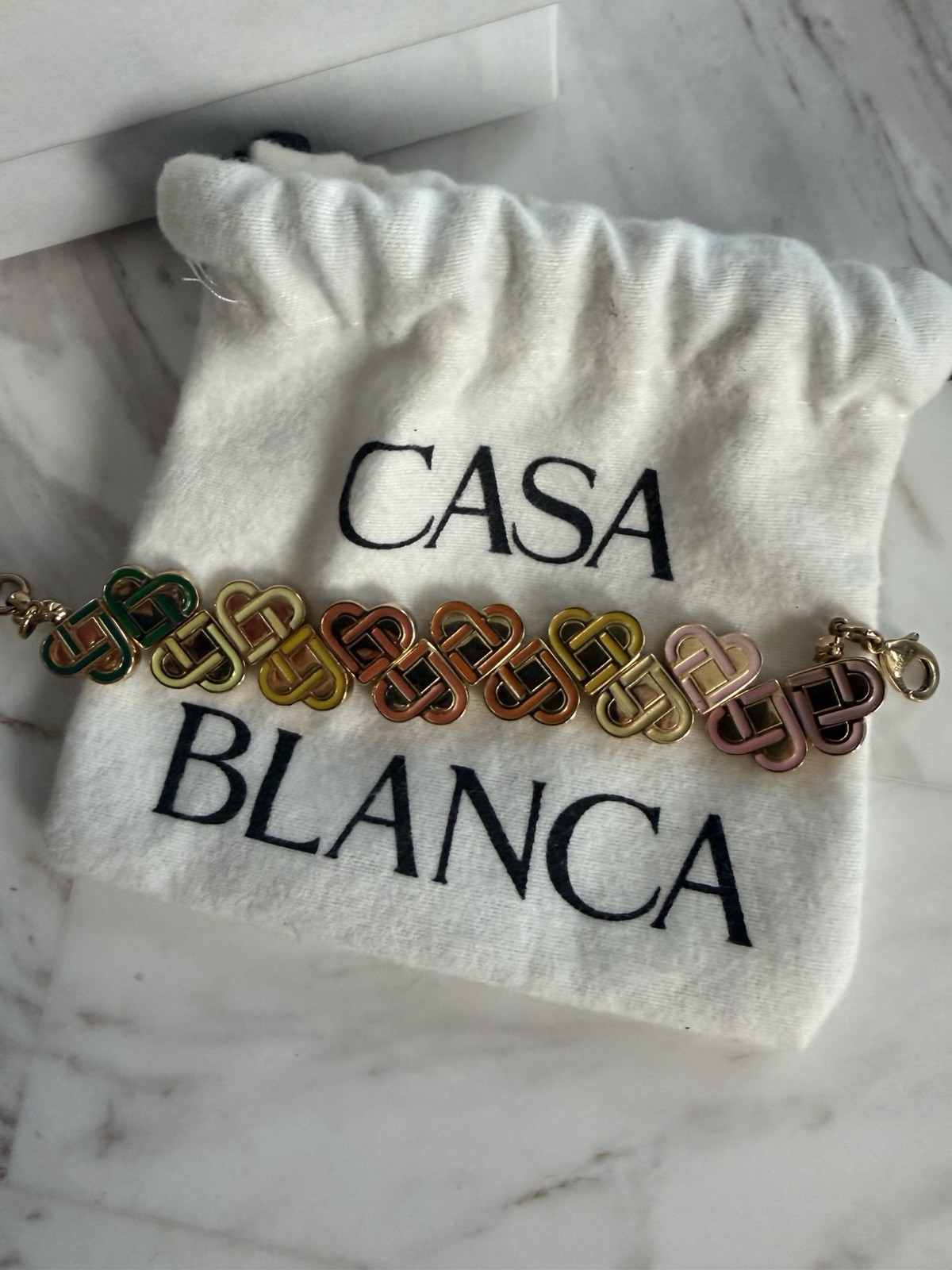 Casa Blanca Multicolor Curb Link Chain Bracelet with Lobster Clasp