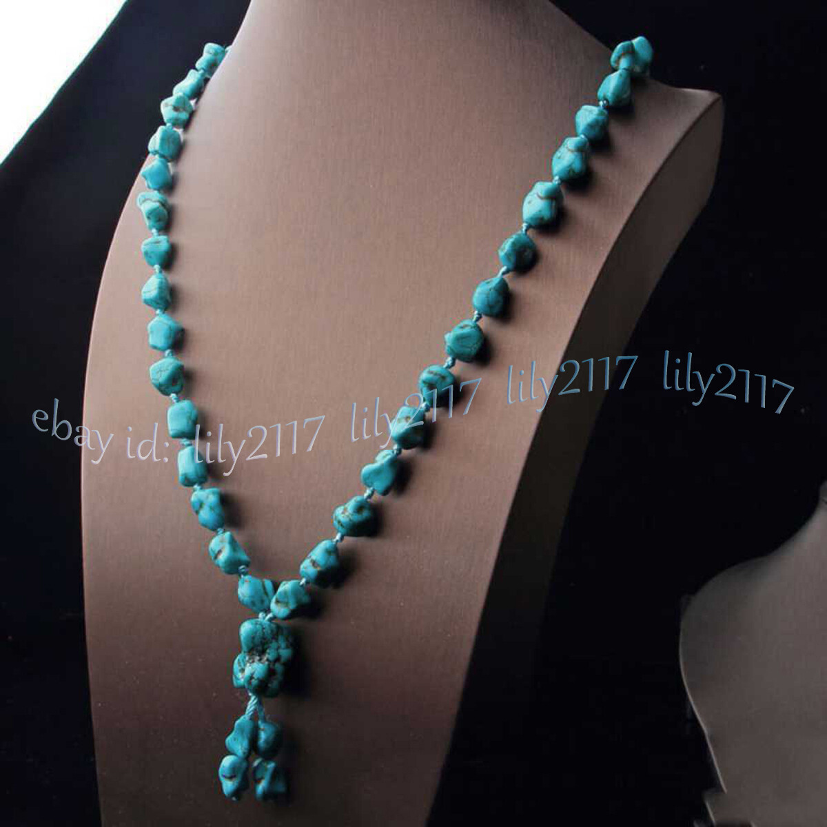 10x14mm Irregular Blue Turquoise Nugget Gemstone Beads Jewelry Necklace No Clasp