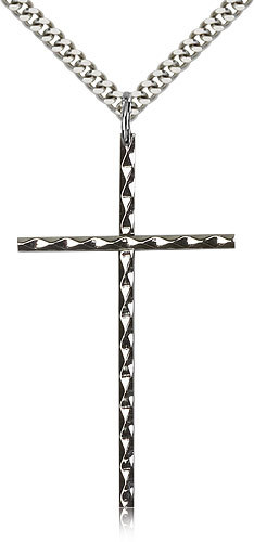 .925 Sterling Silver Cross Necklace For Men On 24″ Chain – 30 Day Money Back …