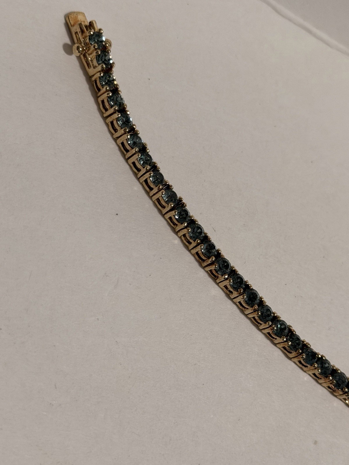 Joan Rivers Classics Simulated Indian Sapphire Tennis Bracelet 7.5” NOS w/ Box