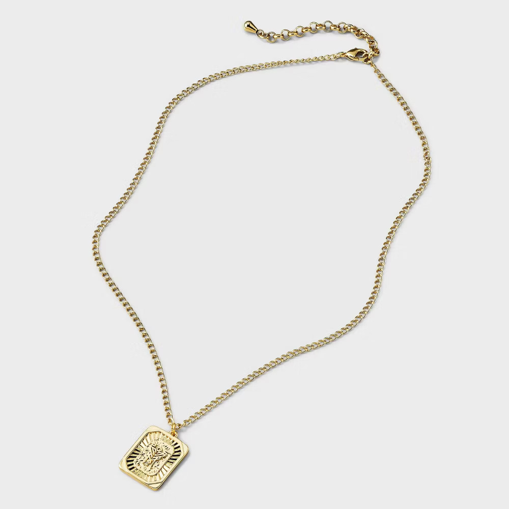 Bijoux Sport by Luv Aj MLS Gold Logo Dog Tag Pendant Necklace