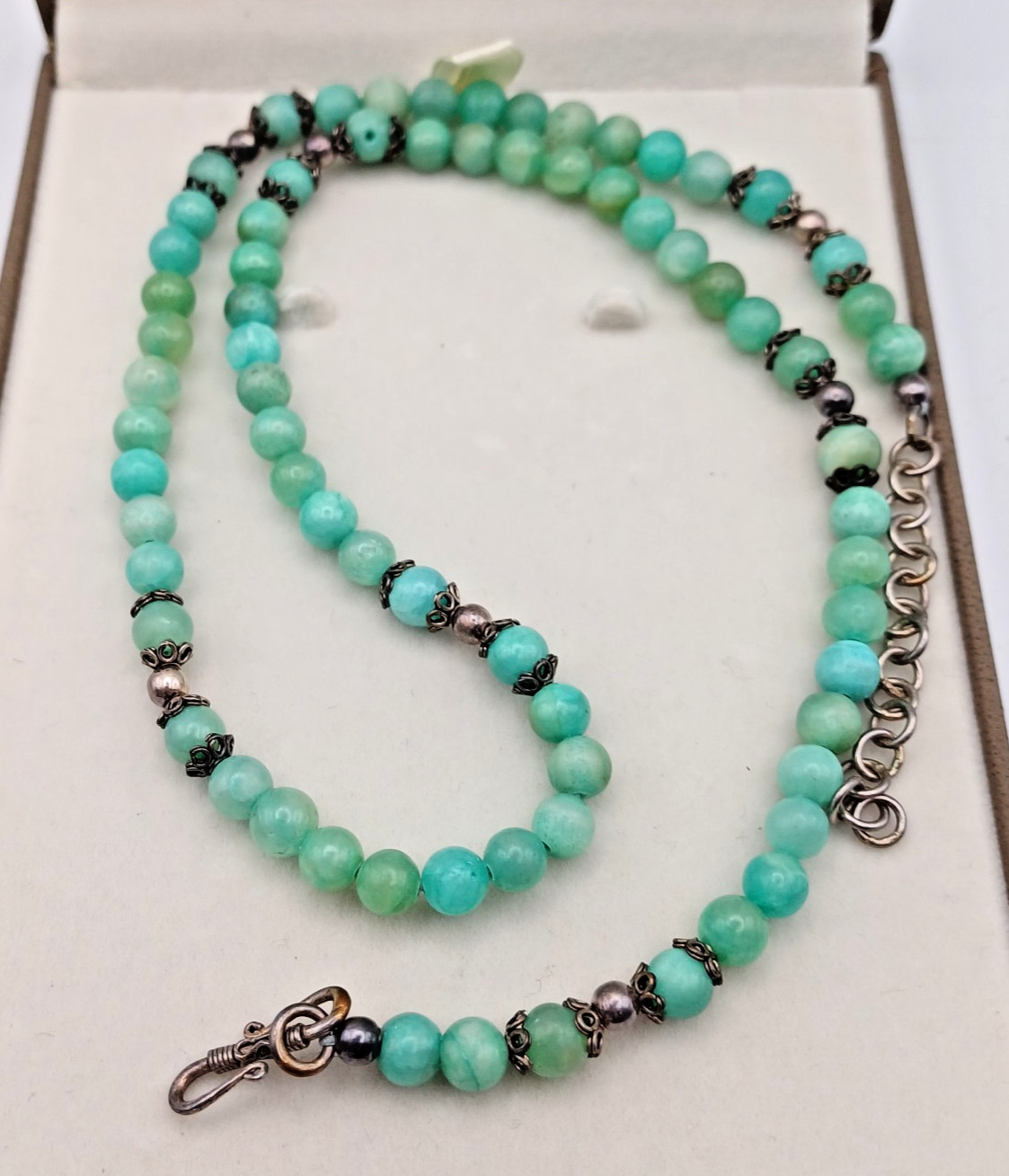 QVC Amazonite Bead Necklace 55.4 cm Boxed R.R.P. £57 in 2014