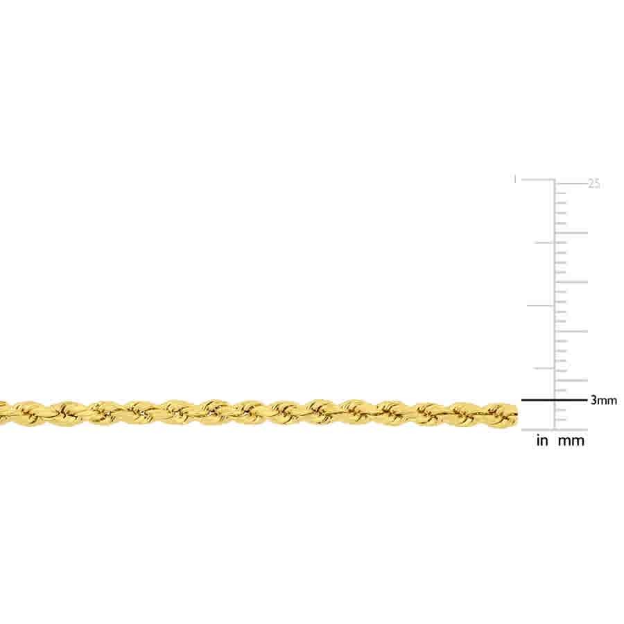 AMOUR 16 Inch Rope Chain Necklace In 10K Yellow Gold (3 Mm)