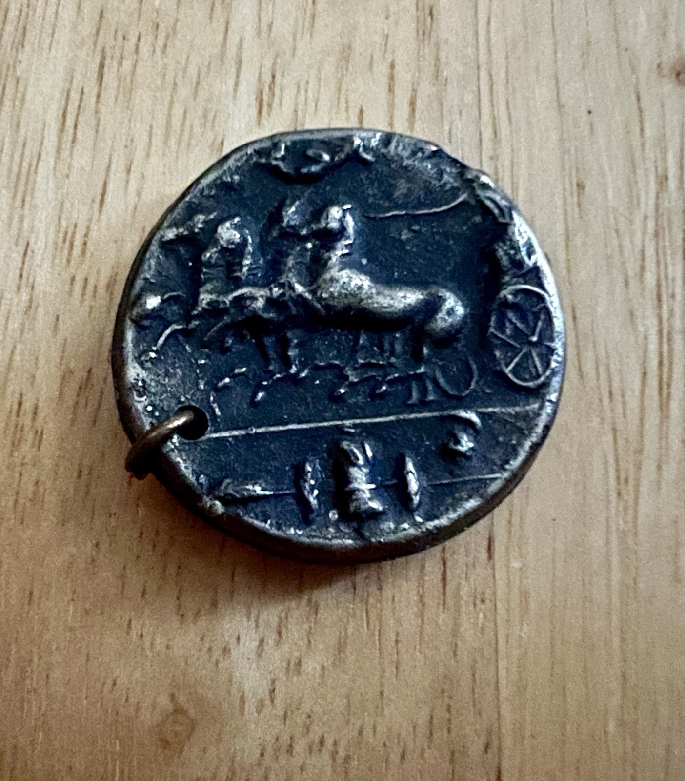 Vintage Silver Syracuse Decadrachm Ancient Greek Coin Replica Pendant Necklace