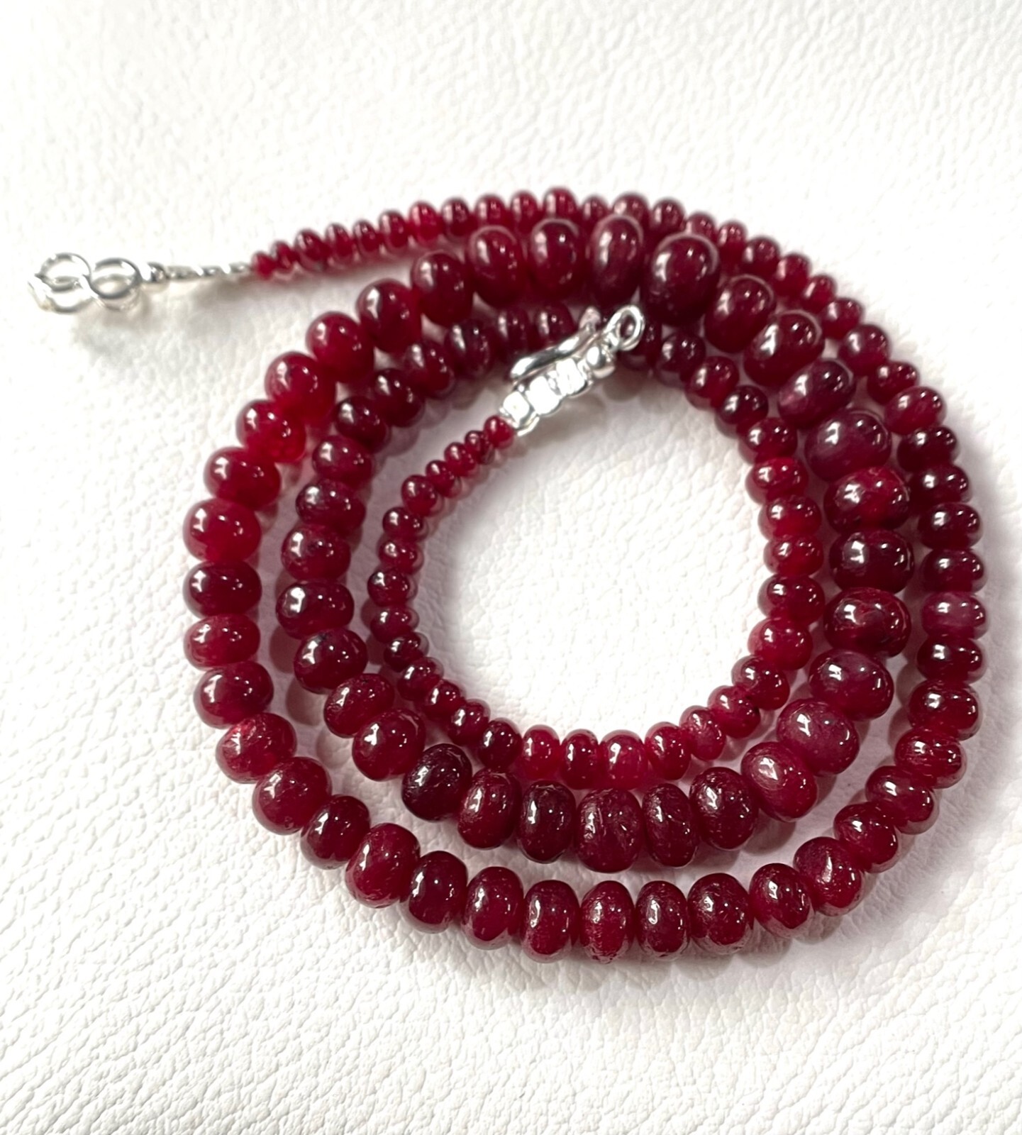 Top Grade Natural Ruby Smooth Rondelle Beads Gemstone Necklace,Ruby Beads 5-10mm