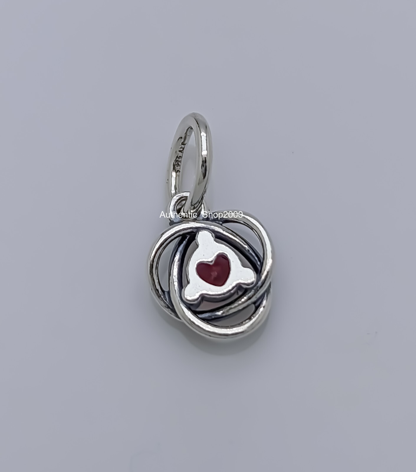 New 100% PANDORA 925 Birthstone July True Red Eternity Circle Charm 793125C07