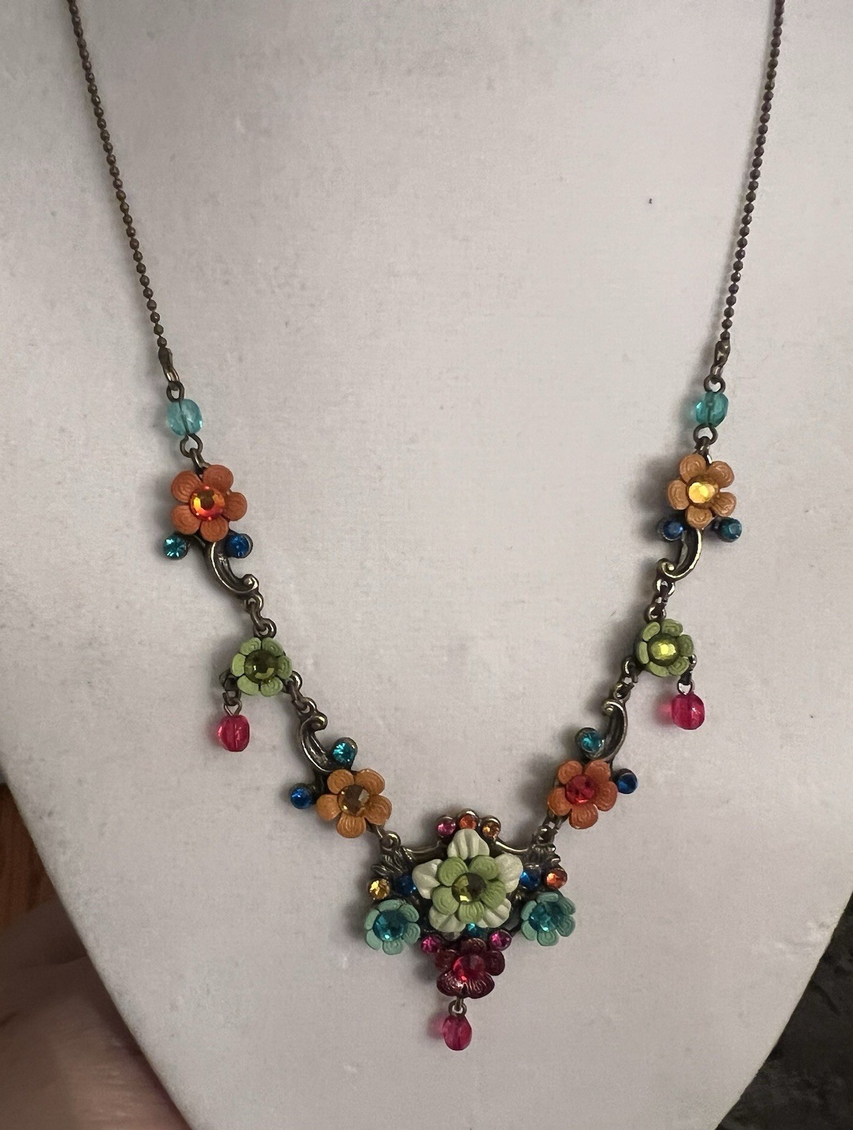Orly Zeelon 17” Multicolor Flower Necklace