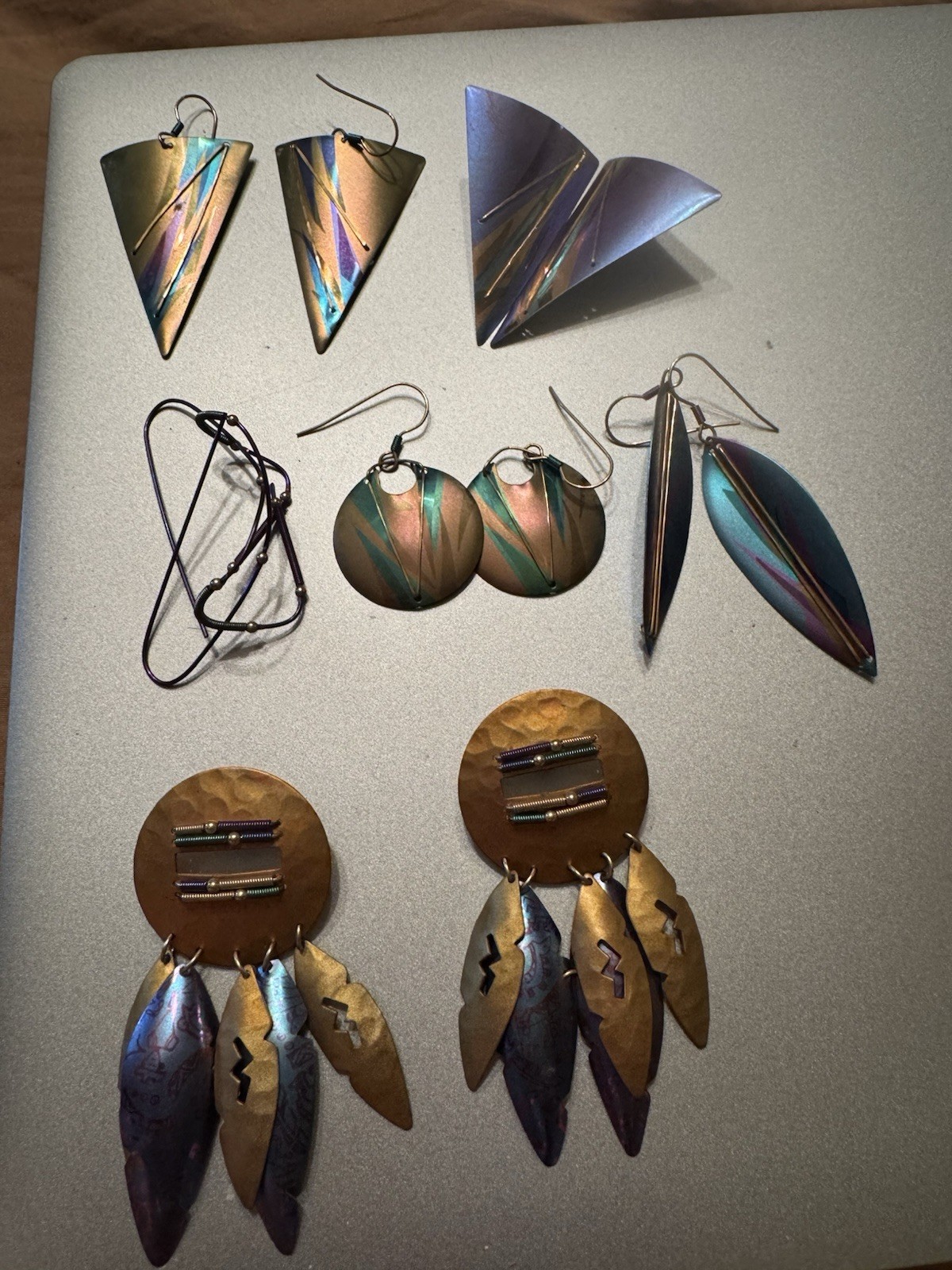 Multicolor Metal Dangle/Drop Hook Earrings Lot, Multiple Pairs, No Stone