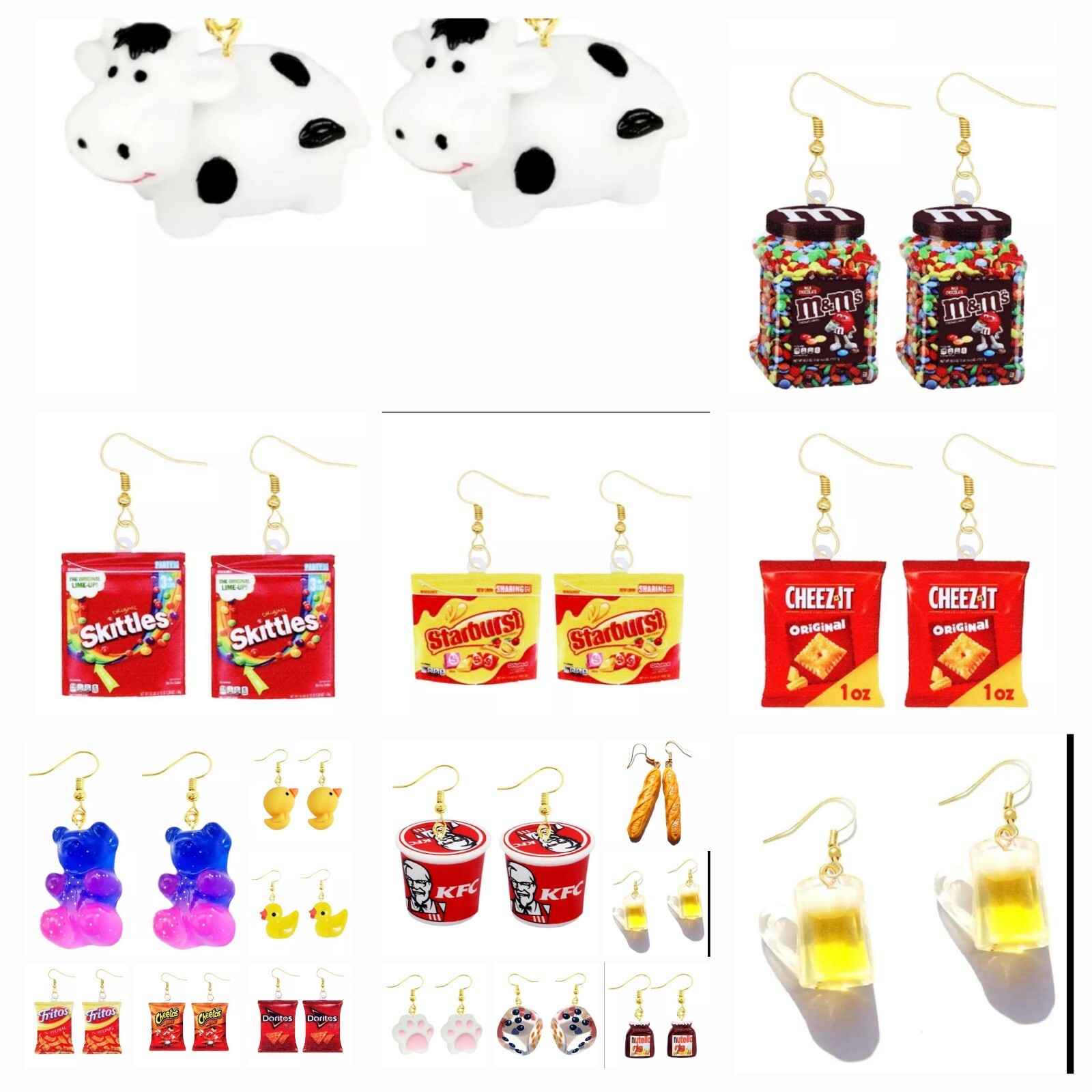 Women’s Fashion Novelty Resin Earrings Fun Jewelry RE