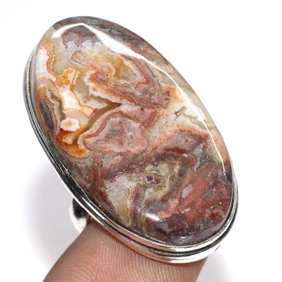 925 Silver Plated Mexican Laguna Lace Jewellery Ring Handmade Size Us 6 GW