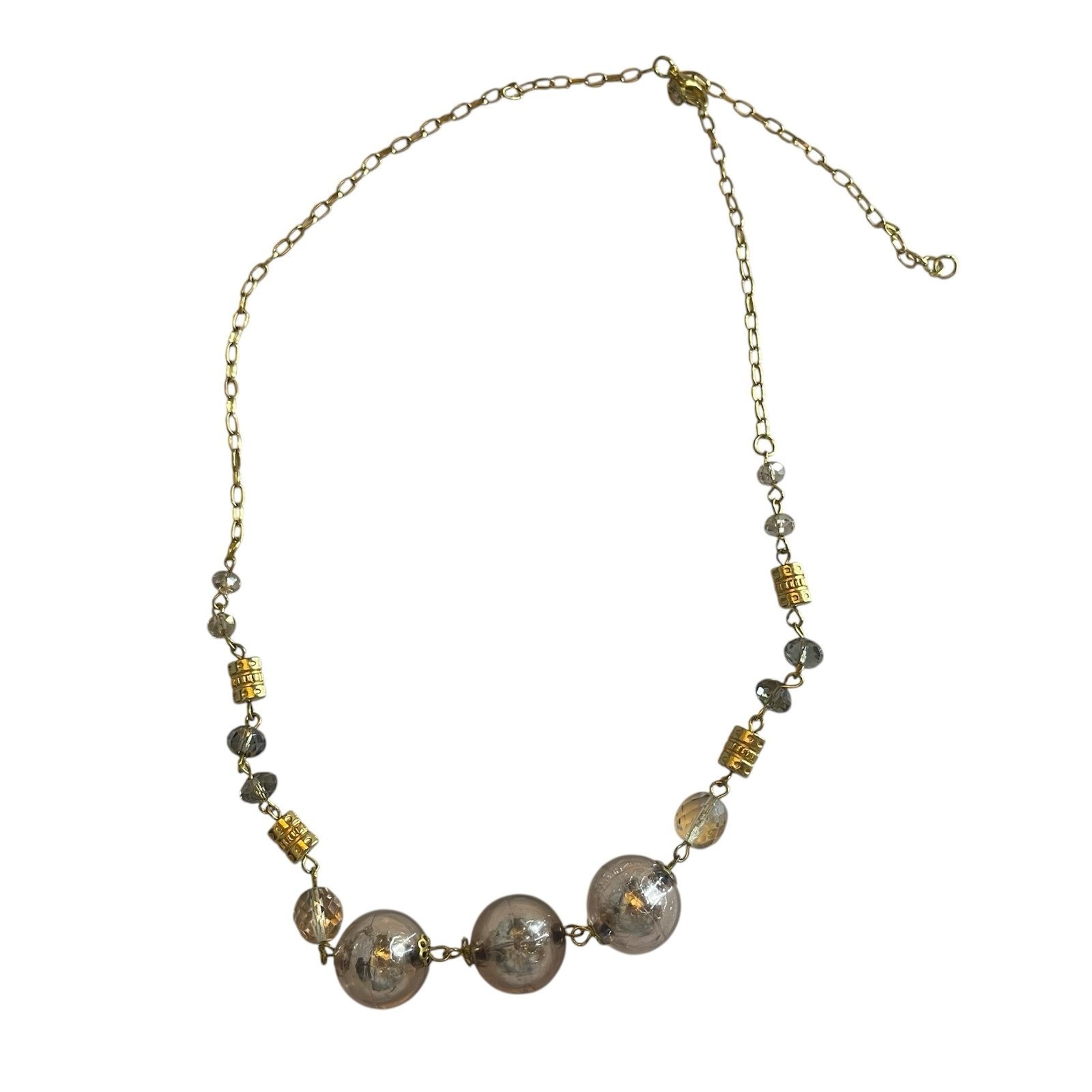 Gold and Silver Orb Statement Necklace retro regency glam cosplay old money