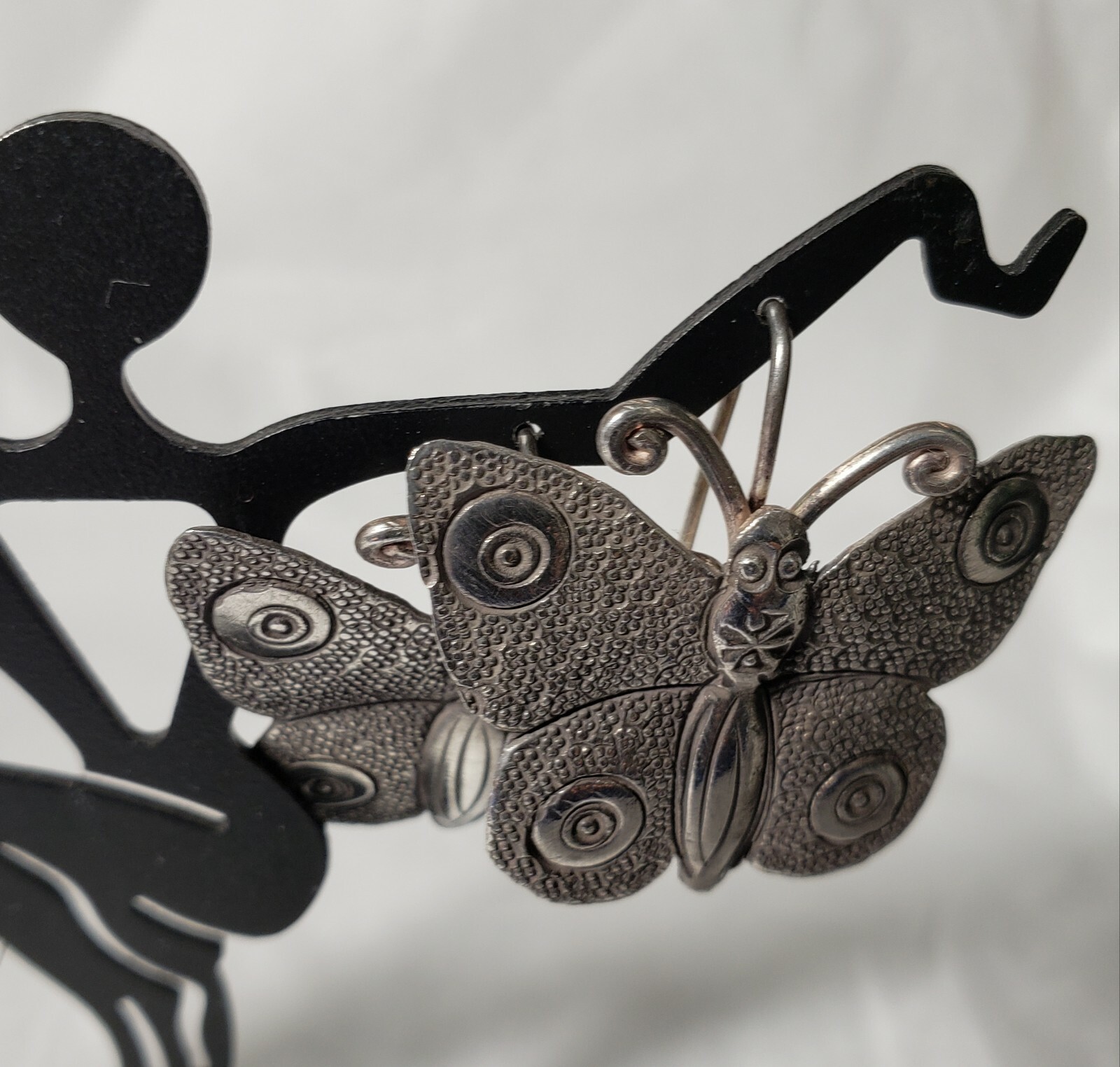 92.5 sterling silver butterfly earrings, big earrings
