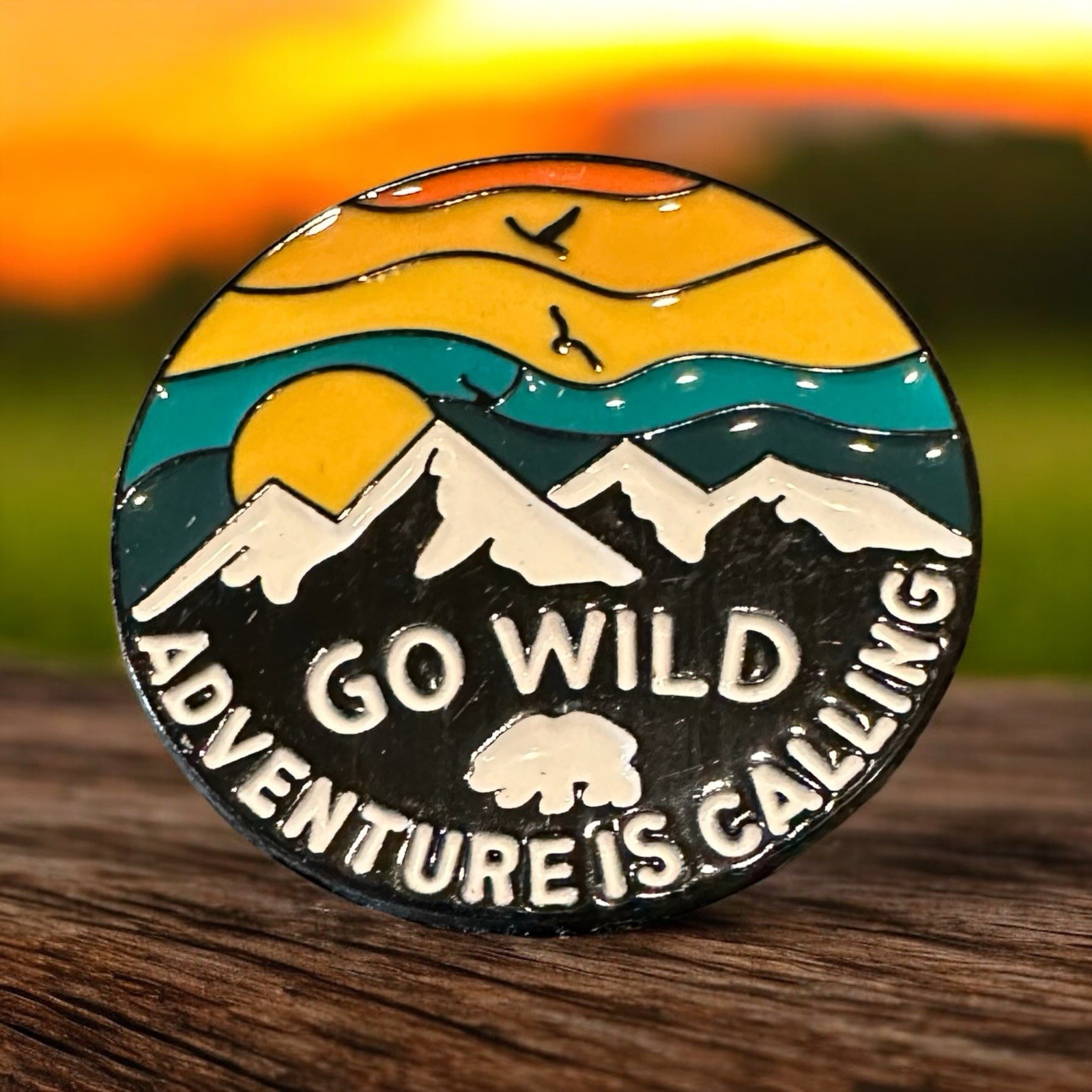 Enamel Pin Go Wild Adventure Outdoors Brooch Backpack Travel Camping Hiking