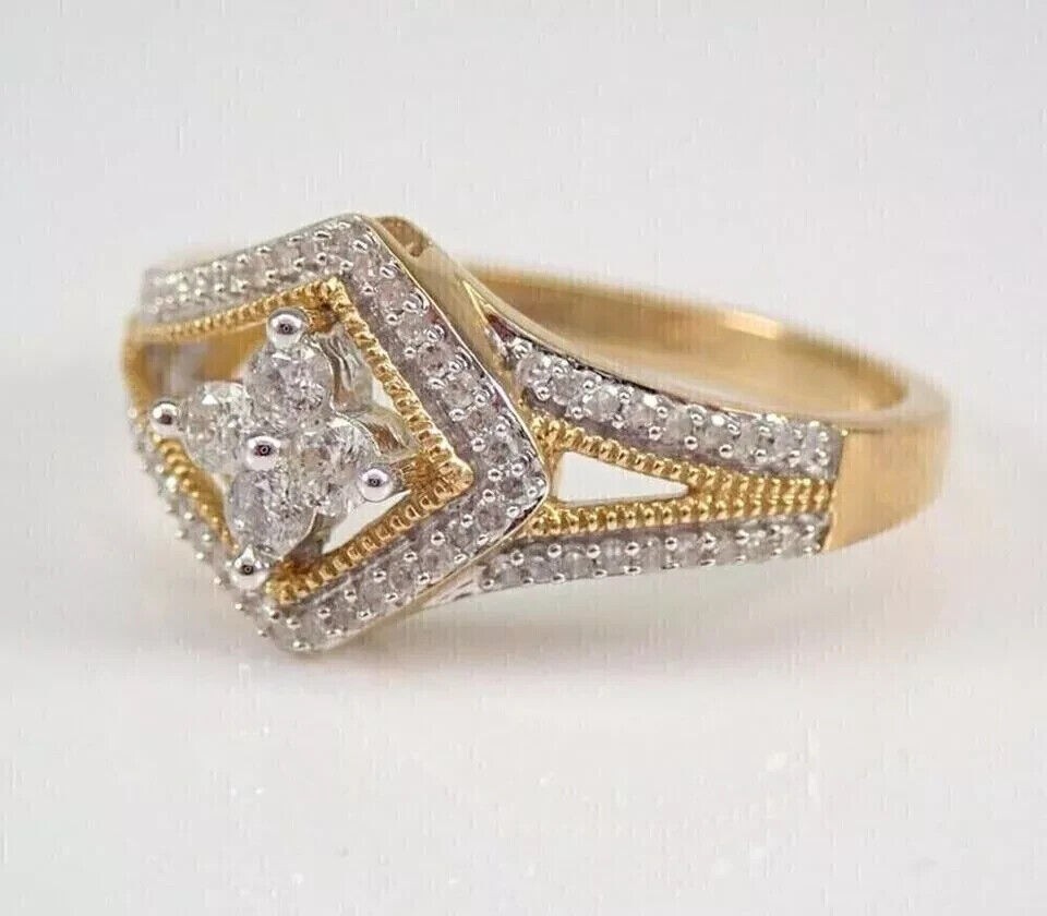 1.50Ct Round Simulated Diamond Women’s Engagement Ring In 14k Yellow Gold Plated