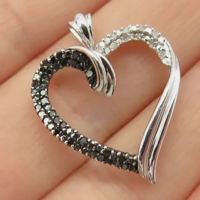 Round Cut Simulated Diamond Fancy Heart Shape Pendant In 14k White Gold Plated