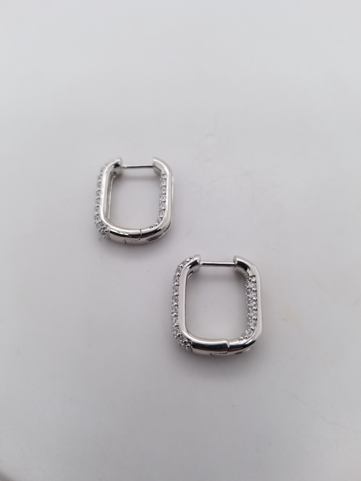 Diamonique Oval Shape .75″ Inside-Out Pave Hoop Earrings *Sold Out MSRP $64*