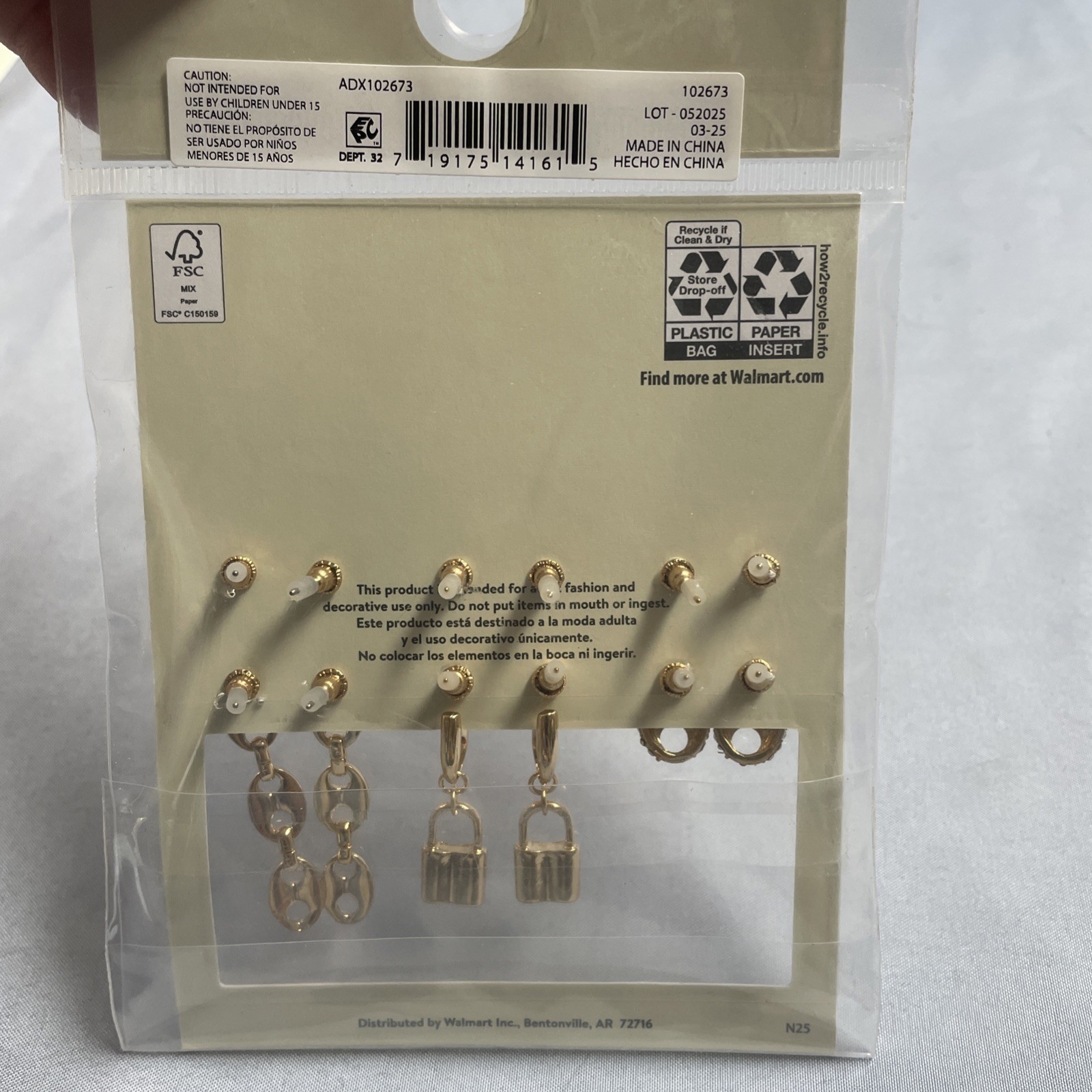 No Boundaries Hypoallergenic 6-Pair Gold Toned Heart Earrings Set New