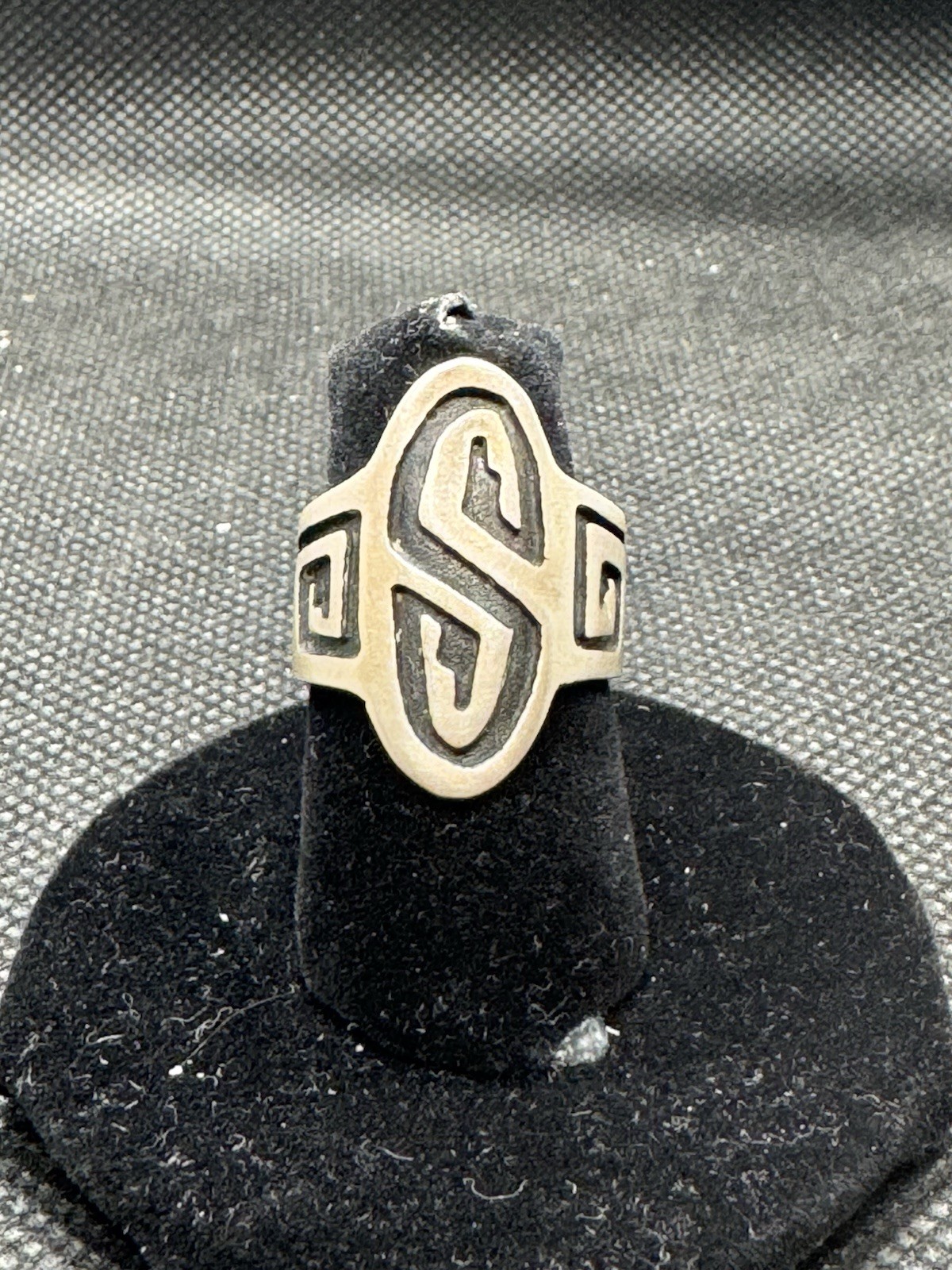 Vintage Sterling Silver Initial K Ring Signed Southwestern Size 6.5