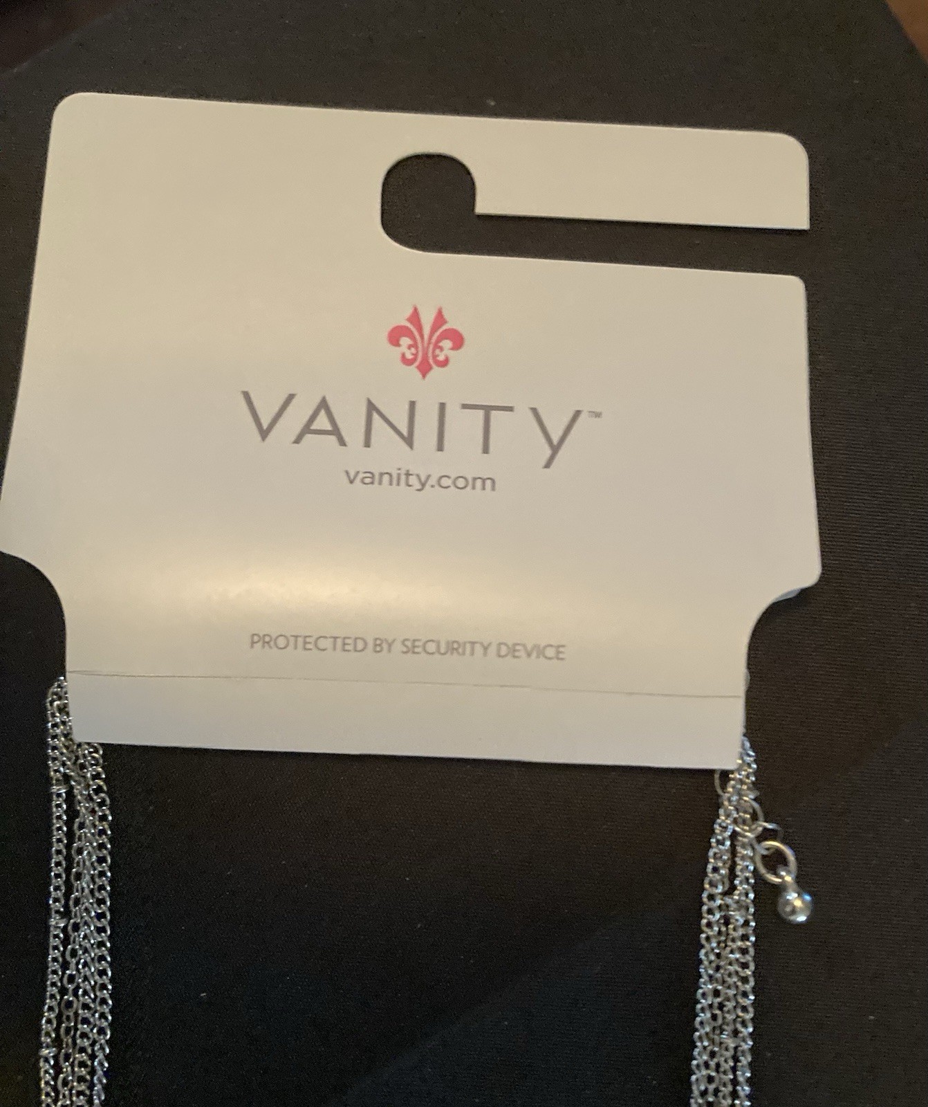 Vanity Silver Tone Layered Multi-Strand Cable Chain Necklace White Beads